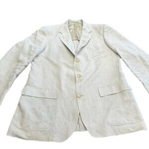 "FACONNABLE" Design By Albert Goldberger Mens 100% Linen Blazer SZ XXLL 3 Button